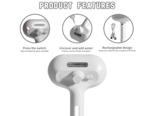 Cepillo de vapor para mascotas recargable USB